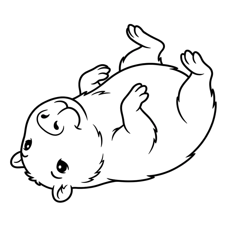 Cute capybara coloring page 11