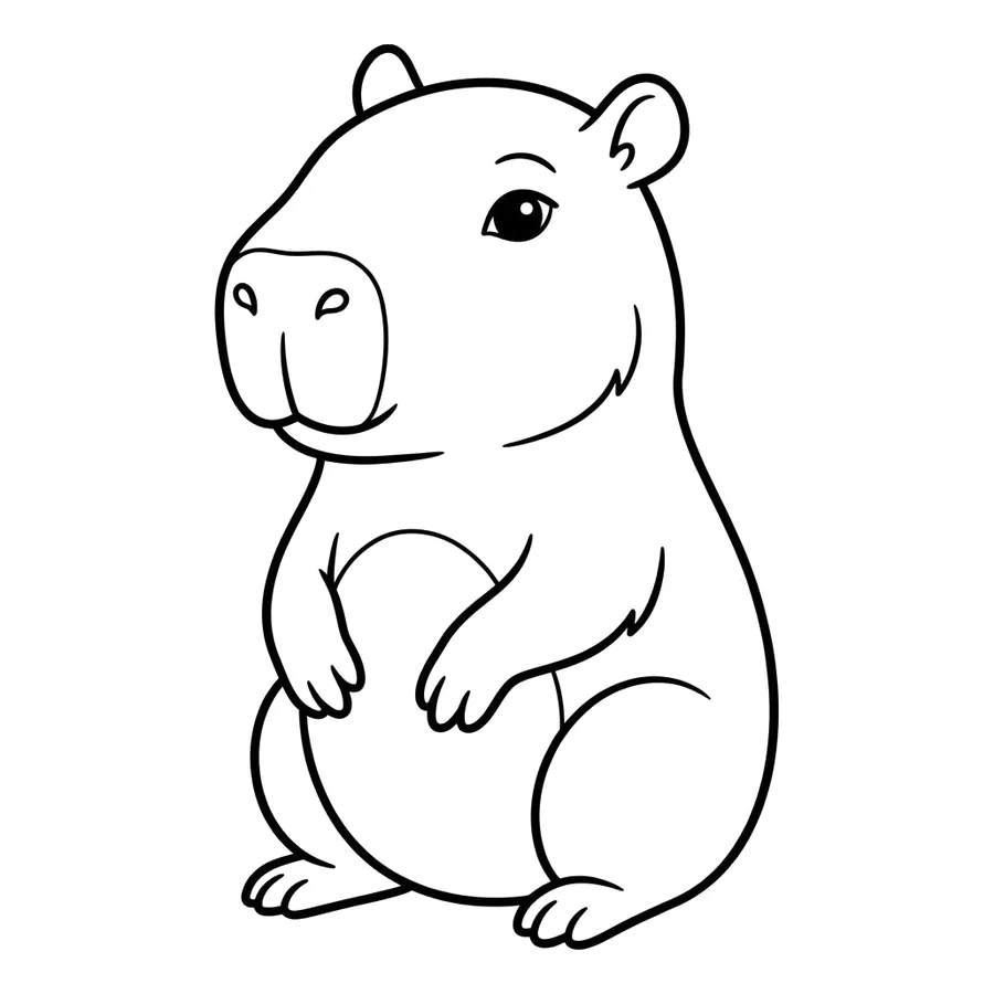 Cute capybara coloring page 17