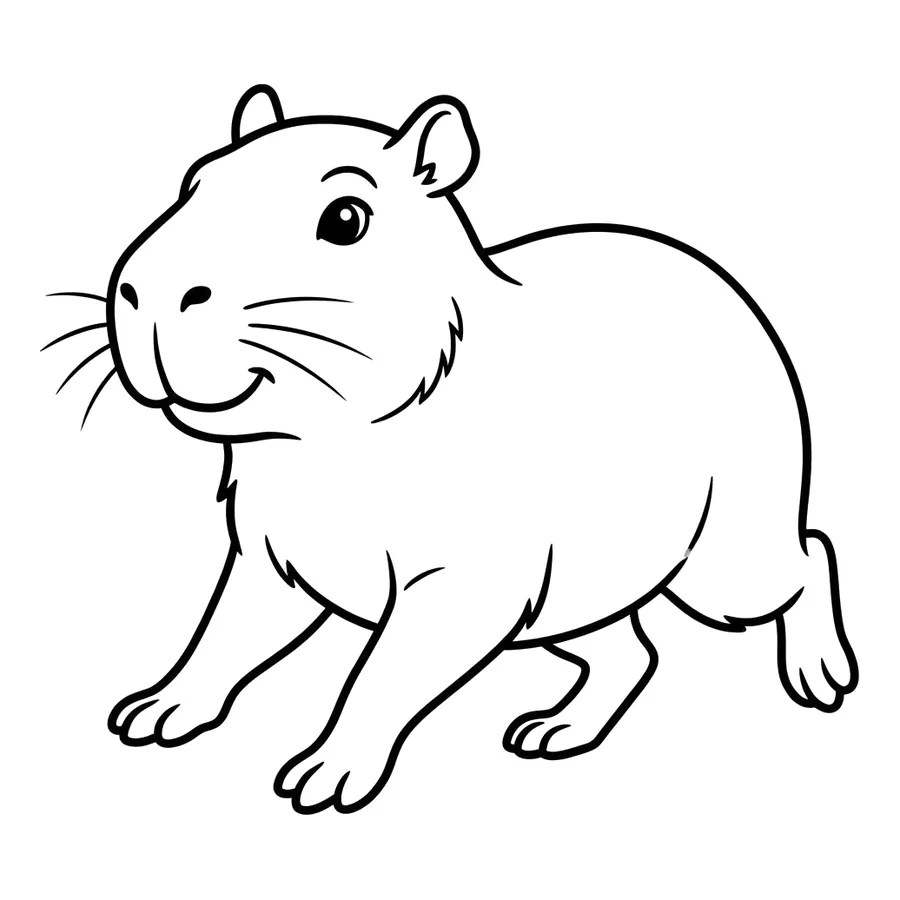 Cute capybara coloring page 18