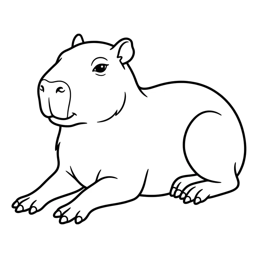 Cute capybara coloring page 3