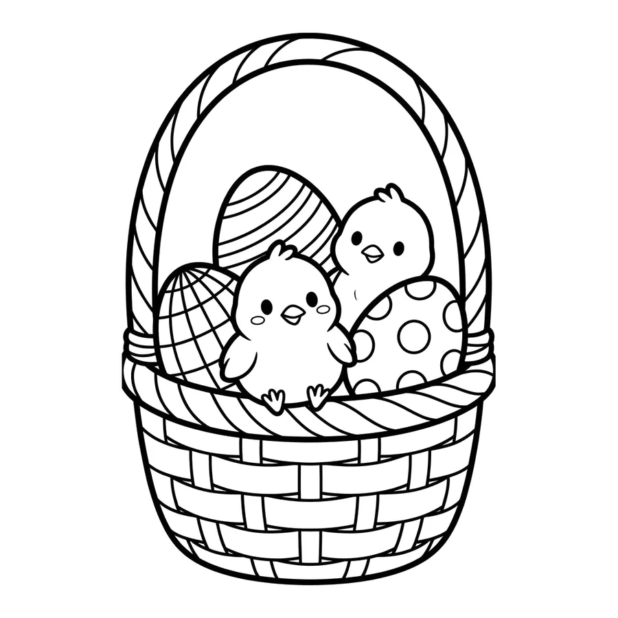Easter basket coloring page 3