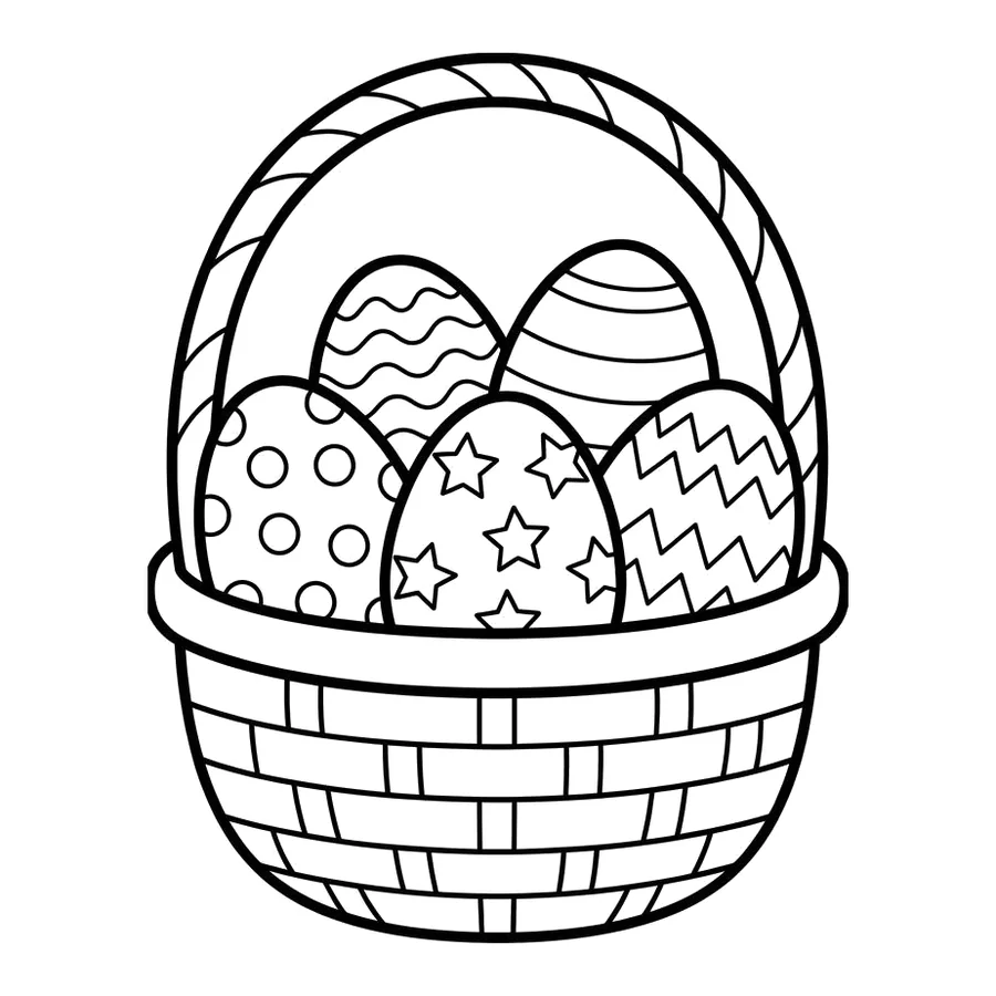 Easter basket coloring page 4