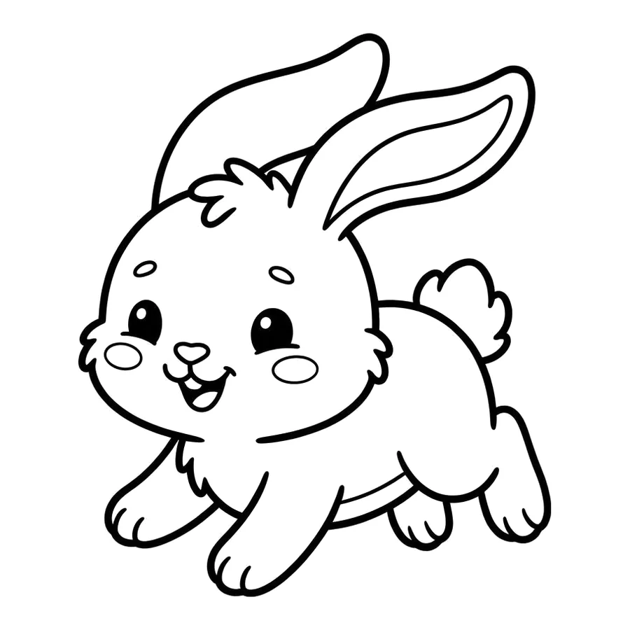 Cute Easter bunny coloring page 3