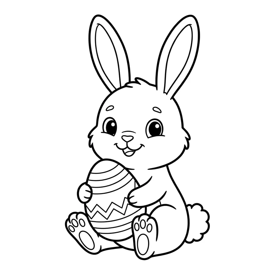 Cute Easter bunny coloring page 5