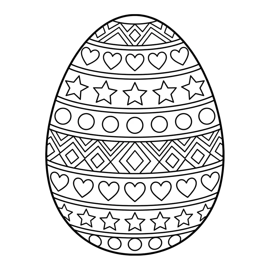 Decorated Easter egg coloring page 3