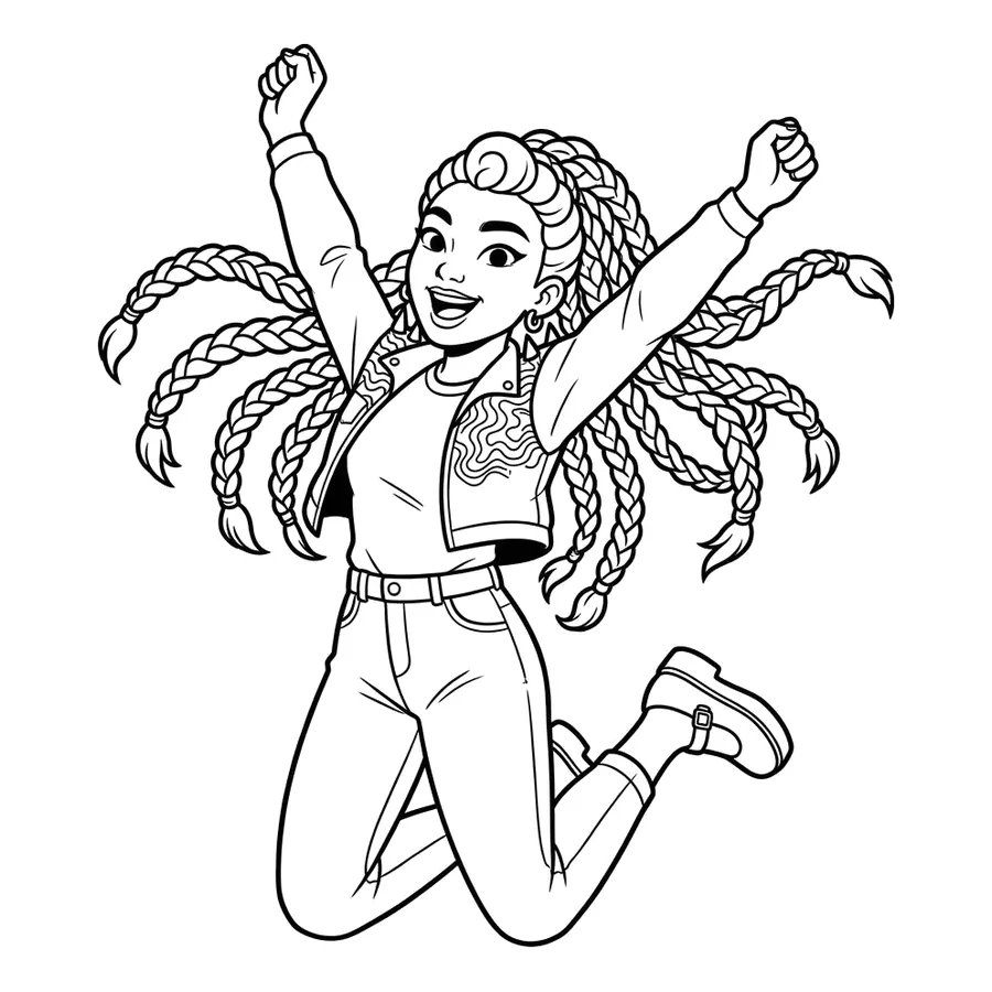 Rumi Kpop Demon Hunters coloring page 1