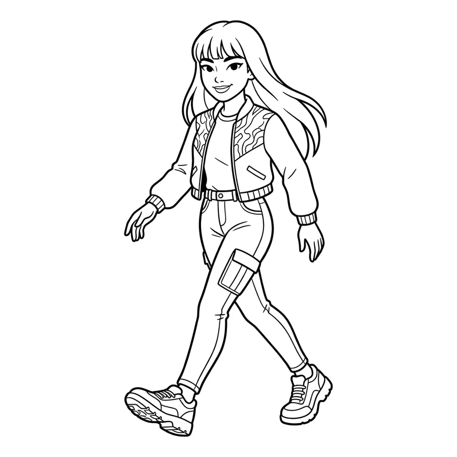 Rumi Kpop Demon Hunters coloring page 3