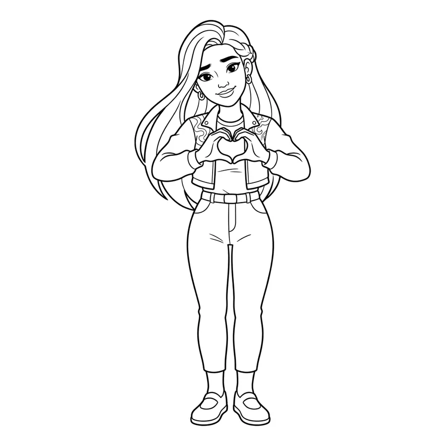 Rumi Kpop Demon Hunters coloring page 4