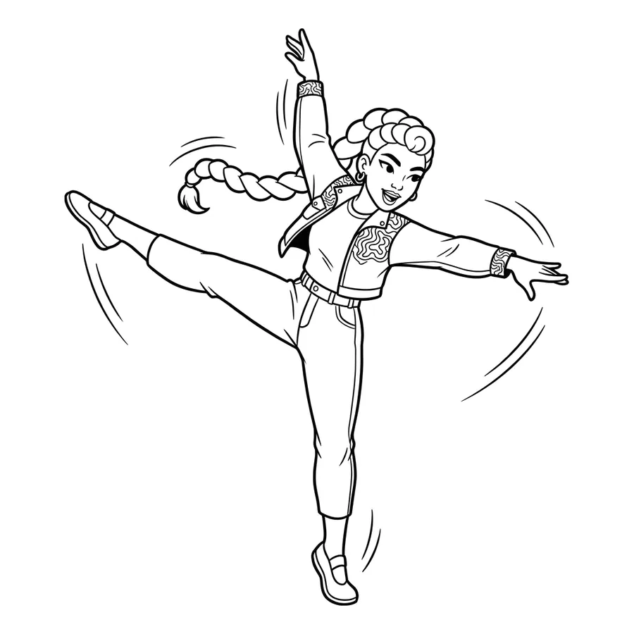 Rumi Kpop Demon Hunters coloring page 5