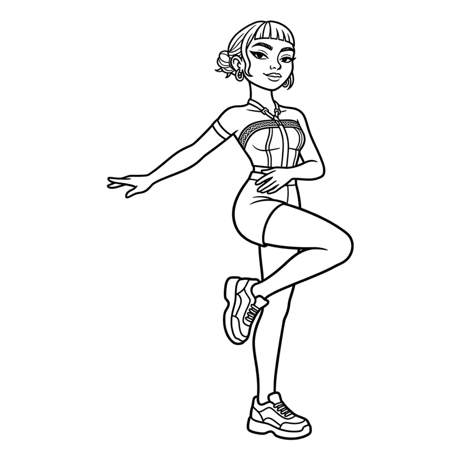 Zoey Kpop Demon Hunters coloring page 1