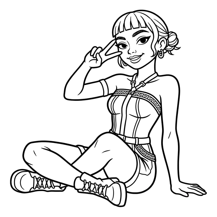 Zoey Kpop Demon Hunters coloring page 2