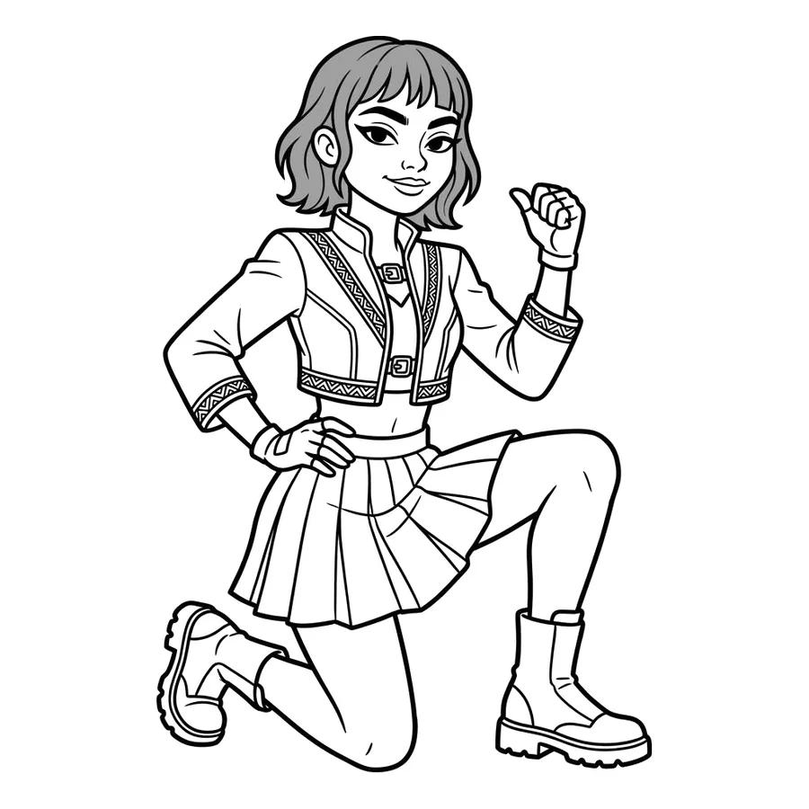Zoey Kpop Demon Hunters coloring page 3
