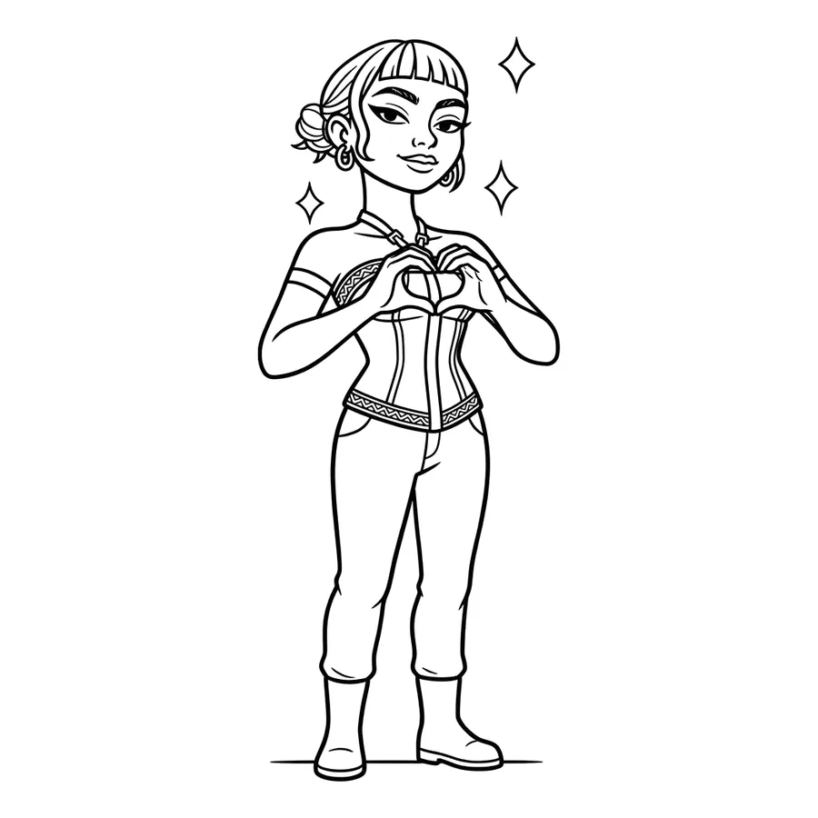 Zoey Kpop Demon Hunters coloring page 4