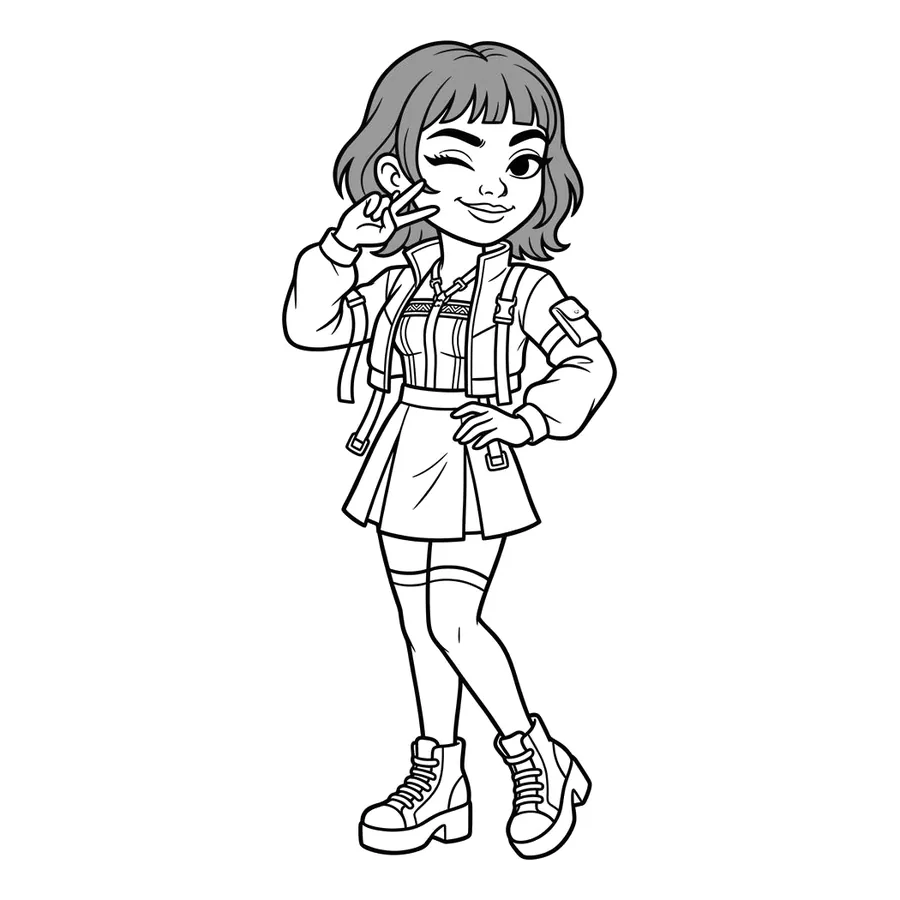 Zoey Kpop Demon Hunters coloring page 5