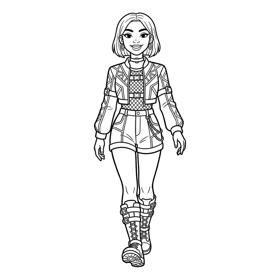 Zoey Kpop Demon Hunters coloring page 6