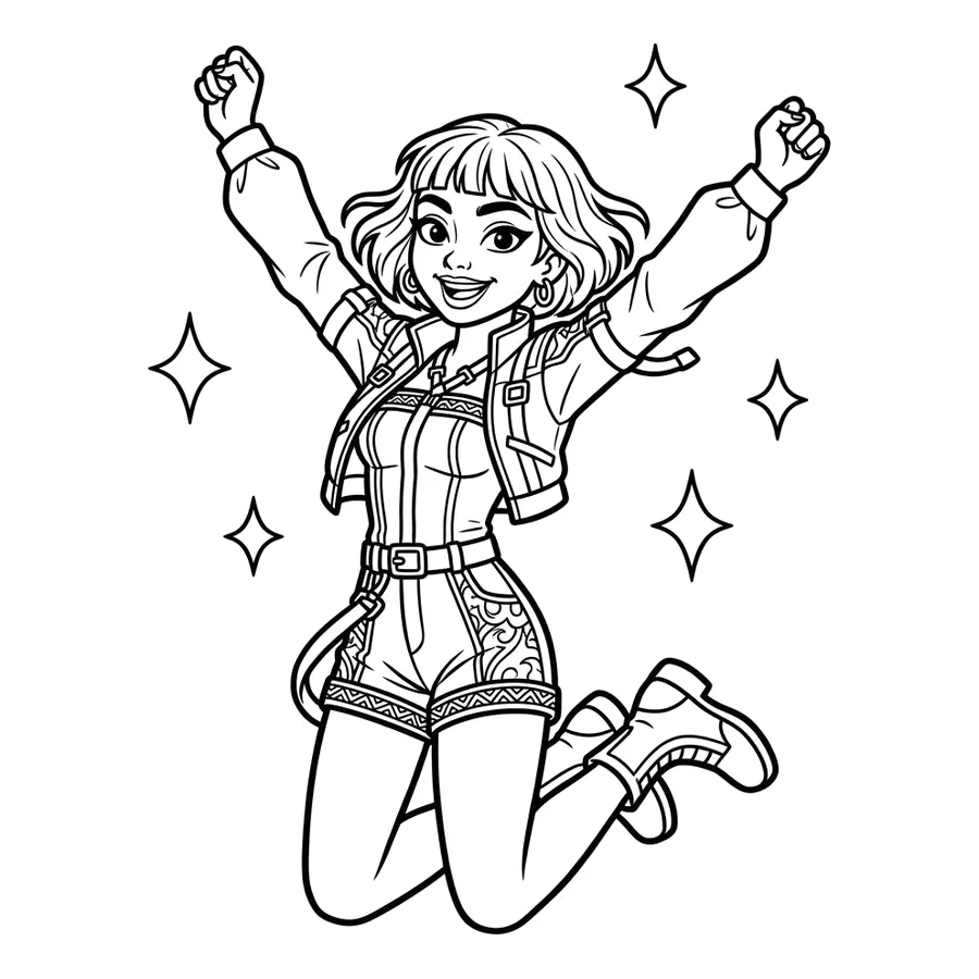 Zoey Kpop Demon Hunters coloring page 7