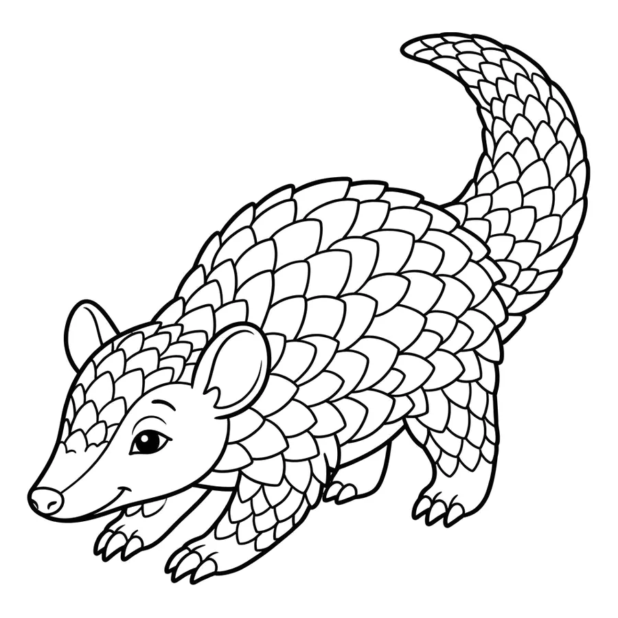 Cute baby pangolin coloring page 10