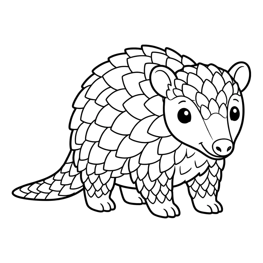 Cute baby pangolin coloring page 15