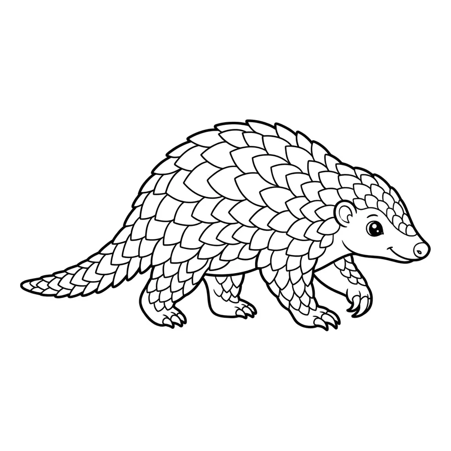 Cute baby pangolin coloring page 16