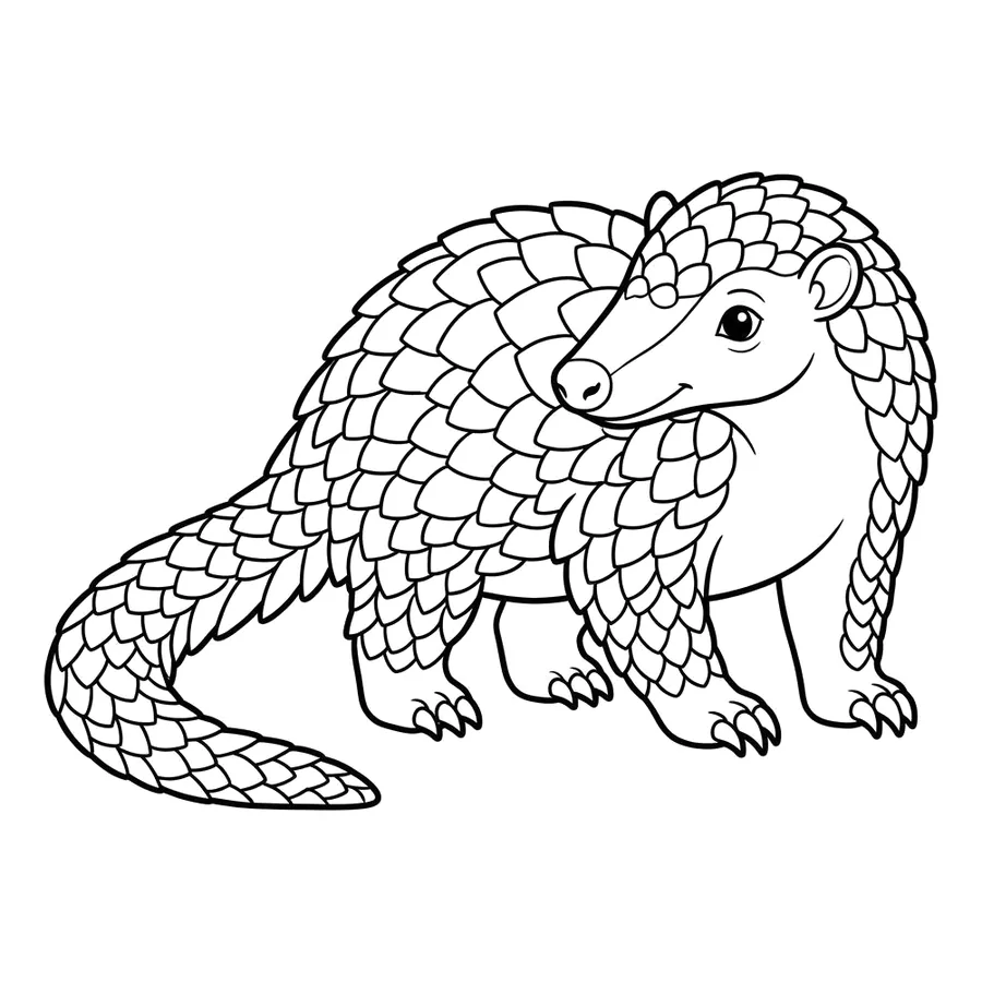 Cute baby pangolin coloring page 8