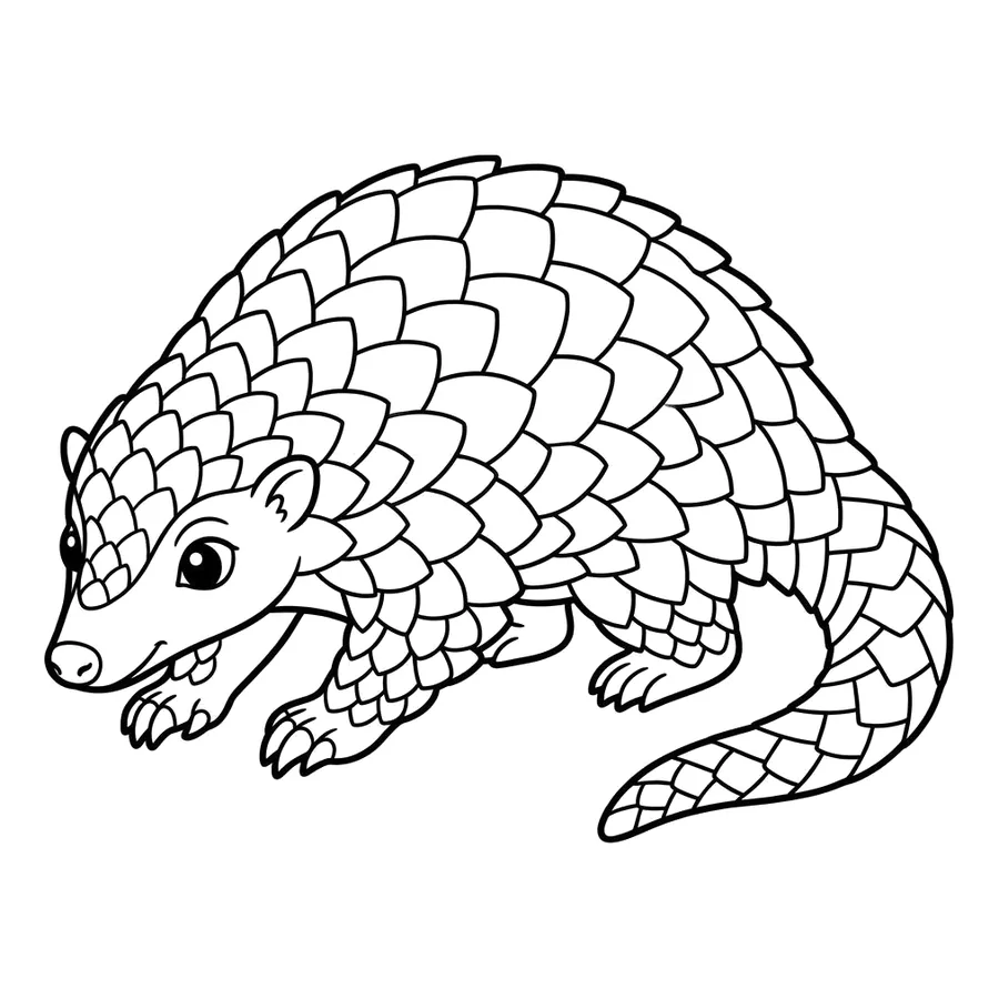 Cute baby pangolin coloring page 9