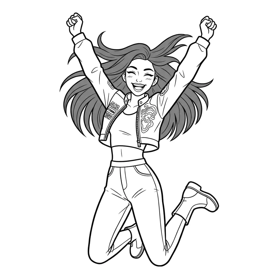 Rumi Kpop Demon Hunters coloring page 12