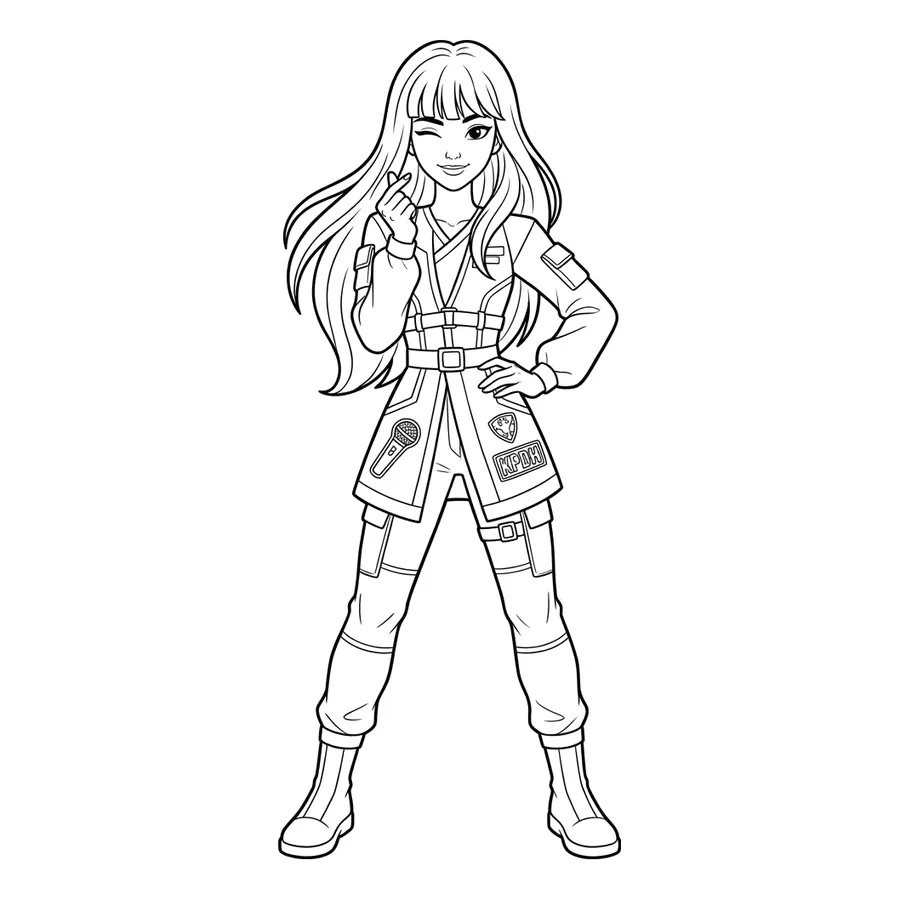 Rumi Kpop Demon Hunters coloring page 13