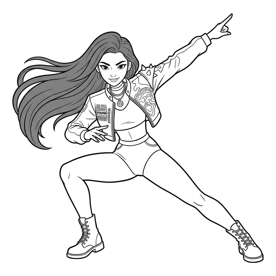 Rumi Kpop Demon Hunters coloring page 2