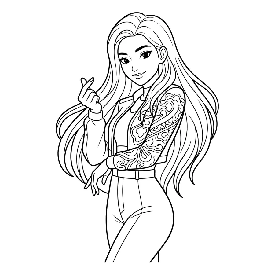 Rumi Kpop Demon Hunters coloring page 3