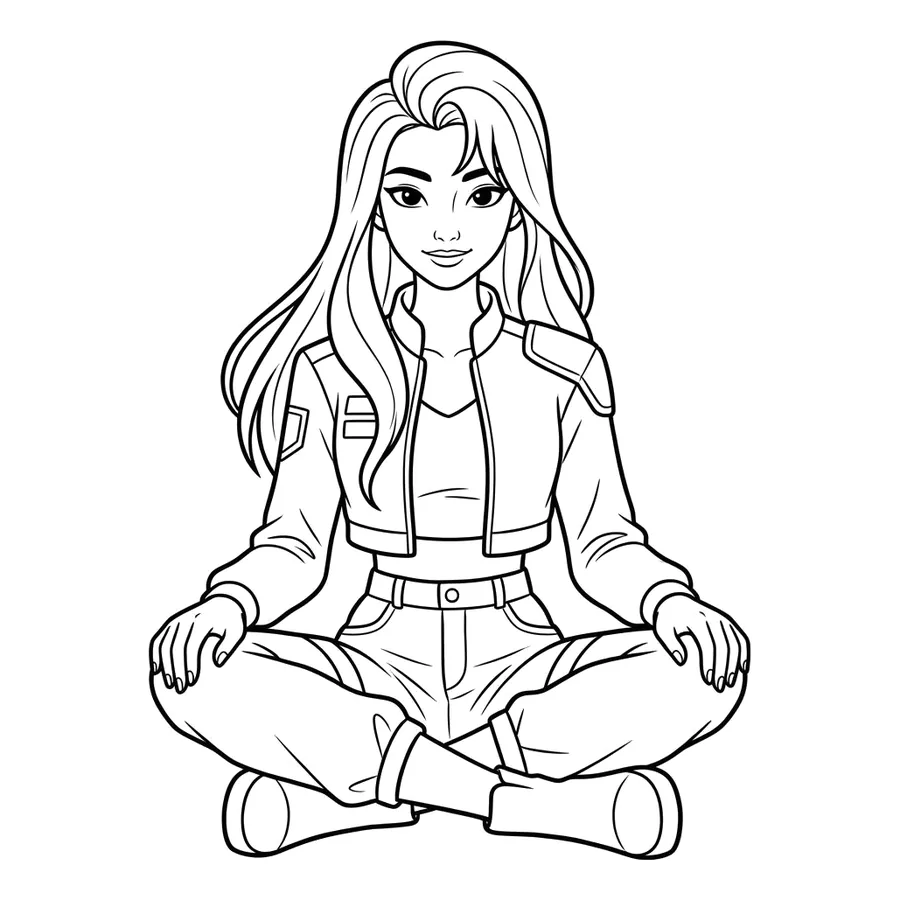 Rumi Kpop Demon Hunters coloring page 4