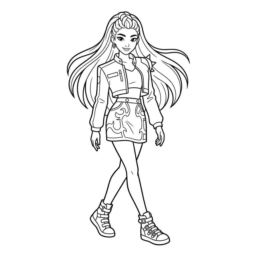 Rumi Kpop Demon Hunters coloring page 5