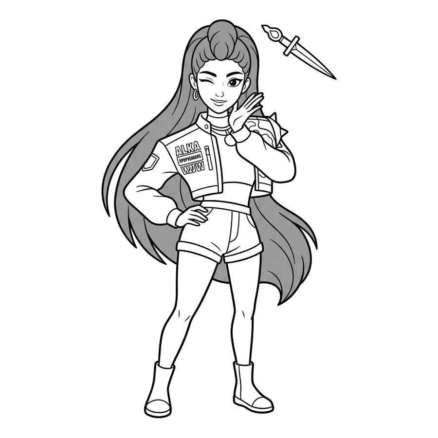 Rumi Kpop Demon Hunters coloring page 6