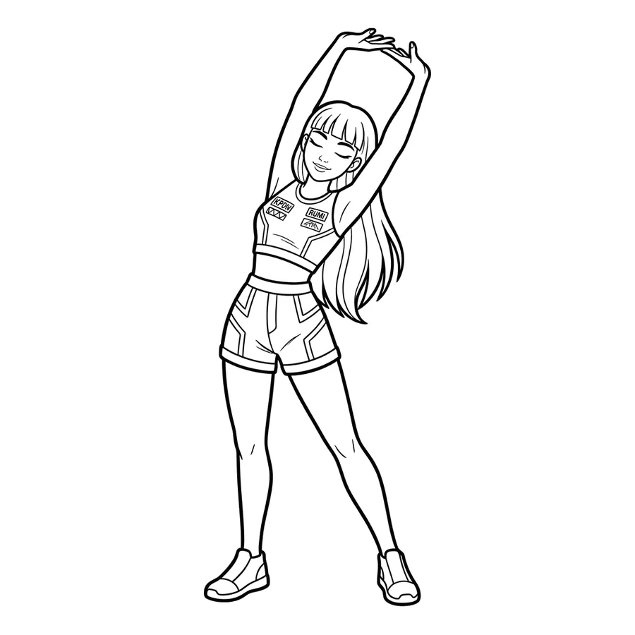 Rumi Kpop Demon Hunters coloring page 8