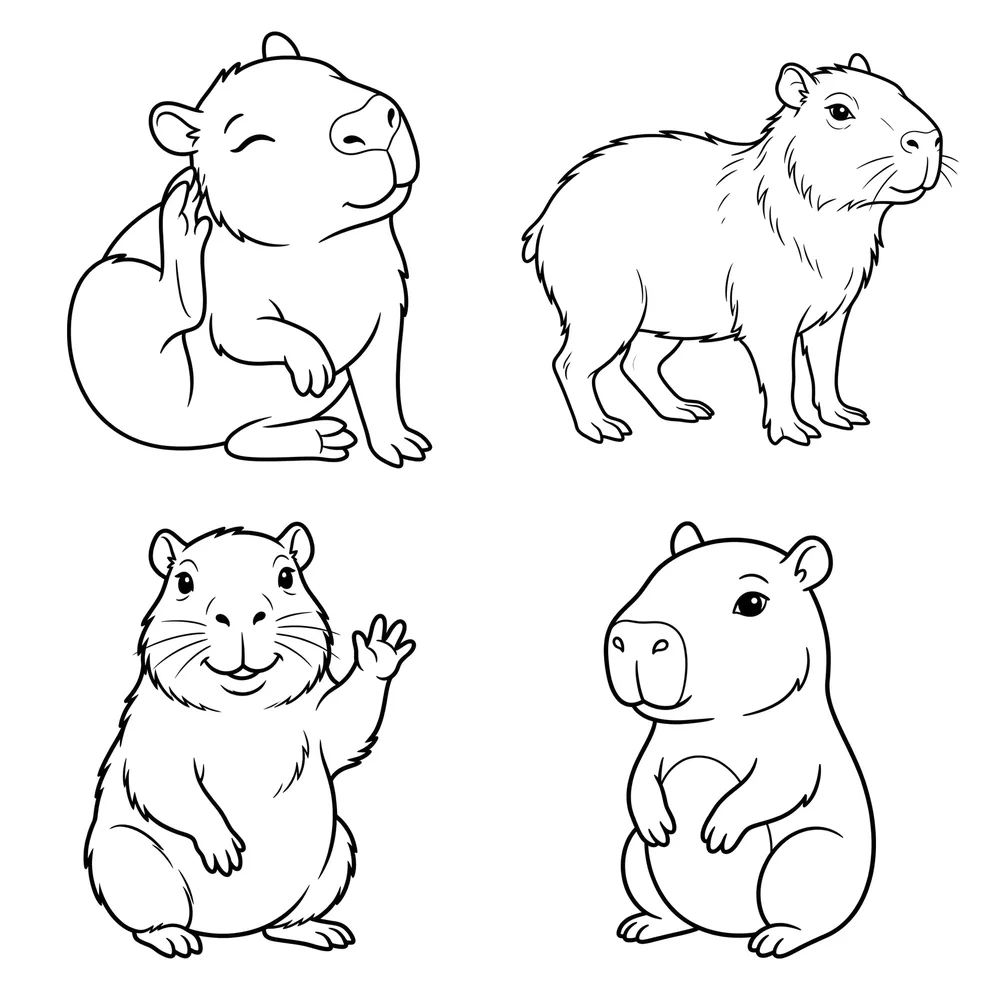 Capybara Coloring Pages